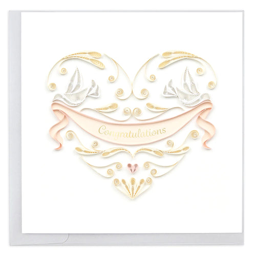 Wedding Doves Heart Greeting Card
