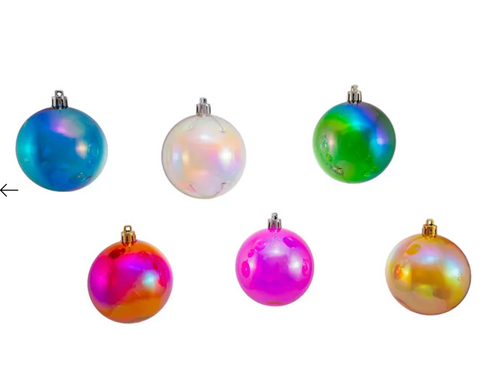 70MM Shatterproof Multicolor Iridescent Ball Ornament