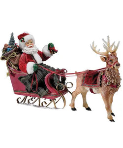 10" Fabriché™ Santa In Sleigh With Deer