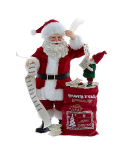 10.5" Fabriché™ Santa with Mail and Elf