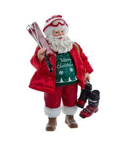 10.5" Fabriché™ Santa Skier With Skis