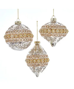 100MM Glass Ball, Finial and Onion Shaped Ornament