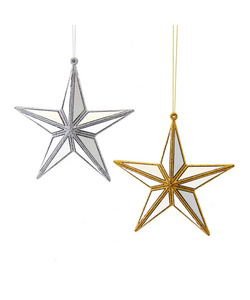 Gold & Silver Mirror Star Ornament