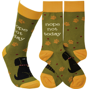 "Nope Not Today" Dog Socks