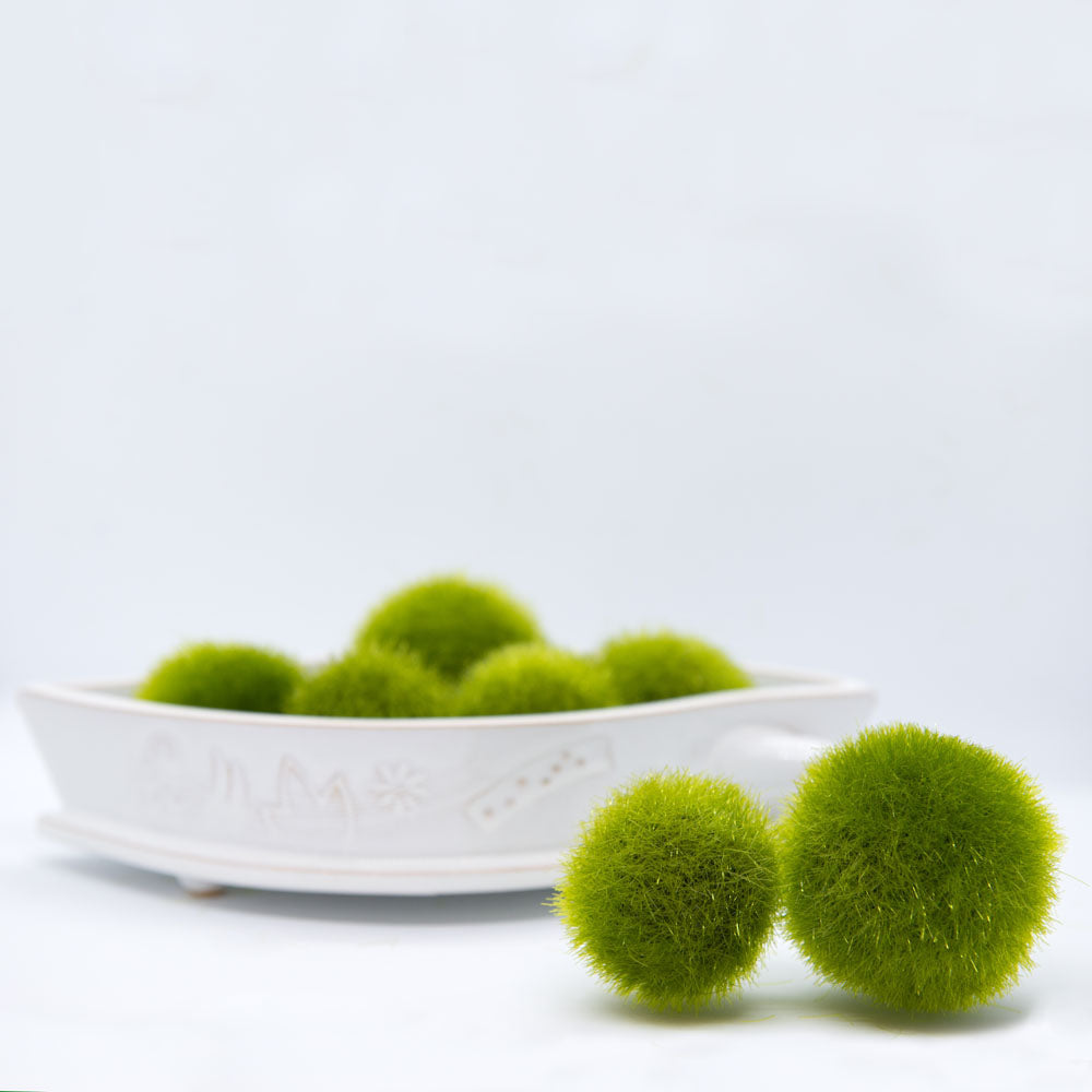 Fuzzy Green Moss Balls - qty 12 - 1.75