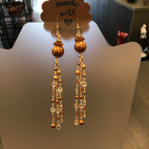 Hand made Earrings with Swarovski Pearls and crystals