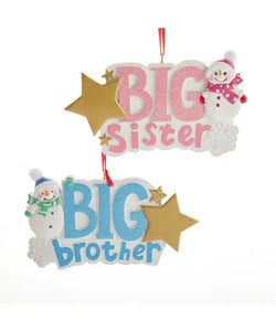 "Big Brother" and "Big Sister" Snowman Ornament