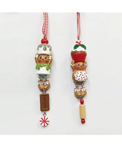 Gingerbread Boy and Girl Dangle Ornament