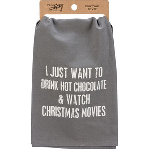 Hot Chocolate & Christmas Movies Kitchen Towel