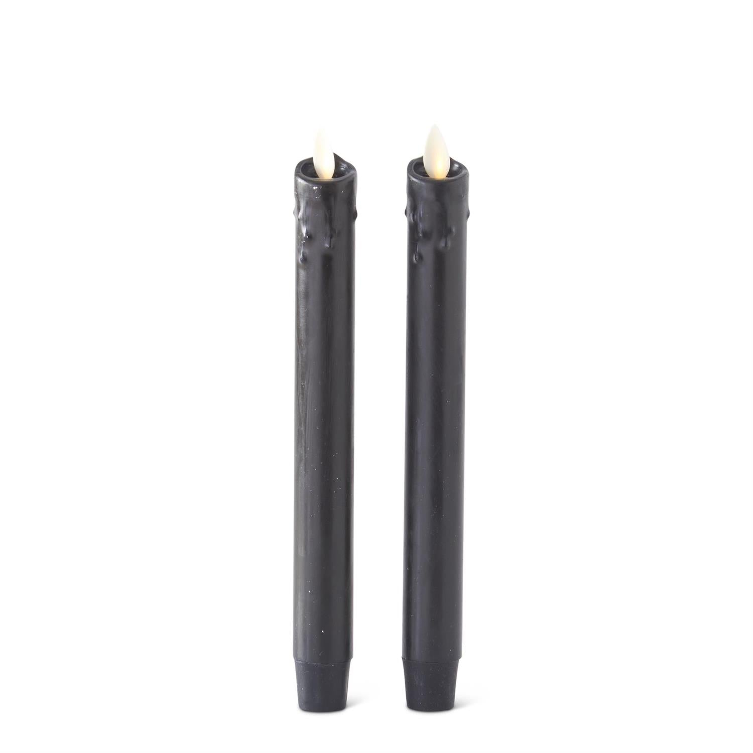 Black Drip Wax Luminara Indoor Taper Candles