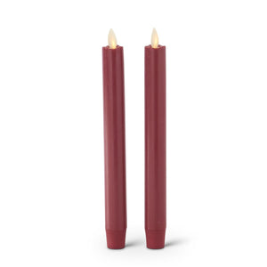 2 Pack 9.5 Inch Red Wax Luminara Indoor Taper Candles