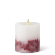 White Wax Red Berry Luminara Indoor Pillar/White Wax Pinecone Luminara Indoor Pillar