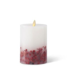 White Wax Red Berry Luminara Indoor Pillar/White Wax Pinecone Luminara Indoor Pillar