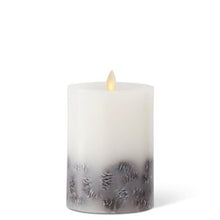 White Wax Red Berry Luminara Indoor Pillar/White Wax Pinecone Luminara Indoor Pillar