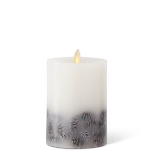 White Wax Red Berry Luminara Indoor Pillar/White Wax Pinecone Luminara Indoor Pillar