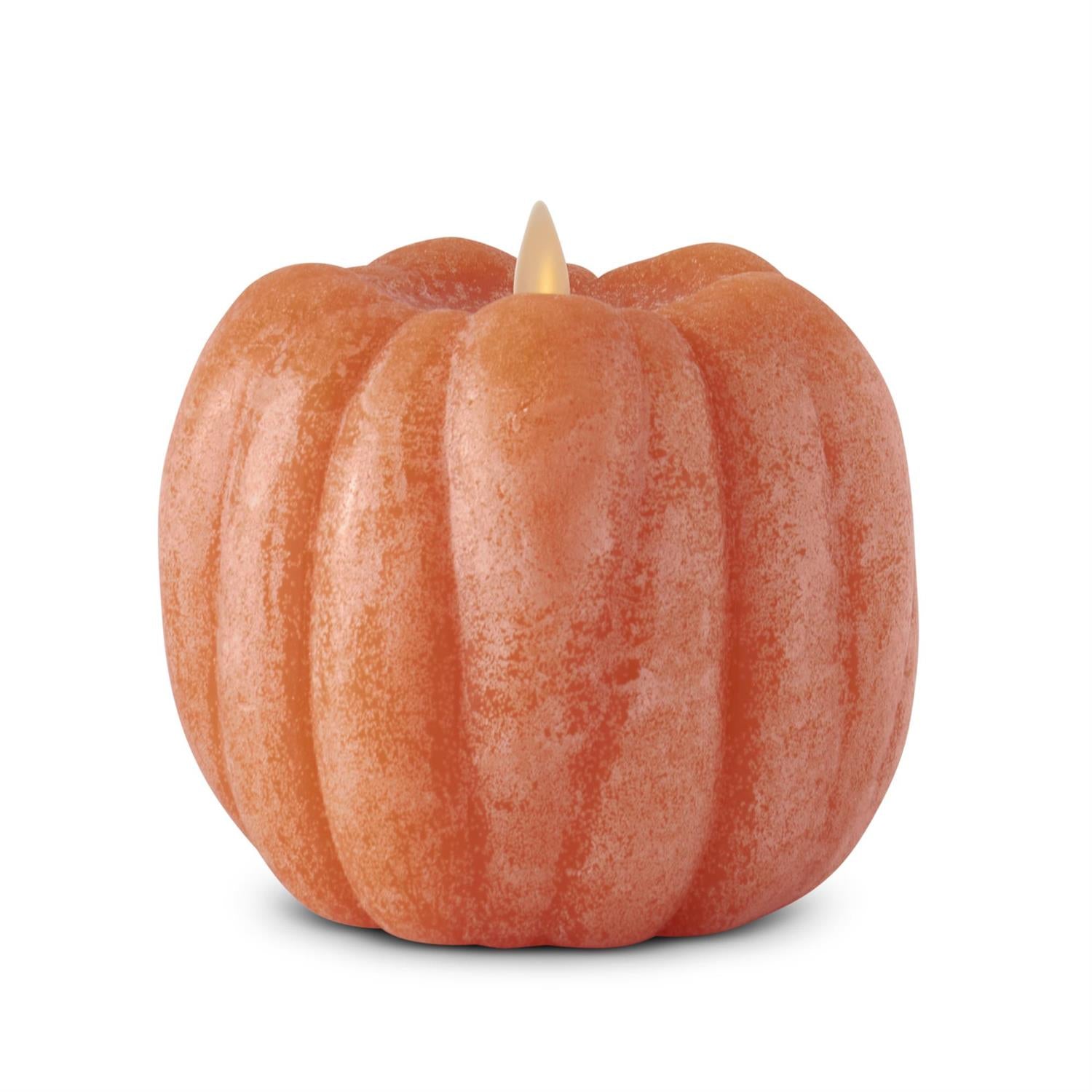 4.5 INCH ORANGE WAX PUMPKIN LUMINARA INDOOR CANDLE