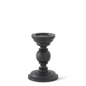 BLACK MANGO TURNED WOOD CANDLEHOLDERS
