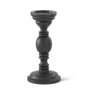 BLACK MANGO TURNED WOOD CANDLEHOLDERS