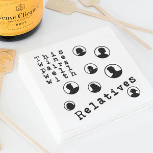 This Wine Pairs Well With Relatives | Funny Napkins