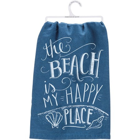 The Beach Is My Happy Place Chalk Kitchen Towel