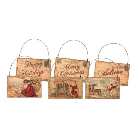 Postcard Santa Ornament