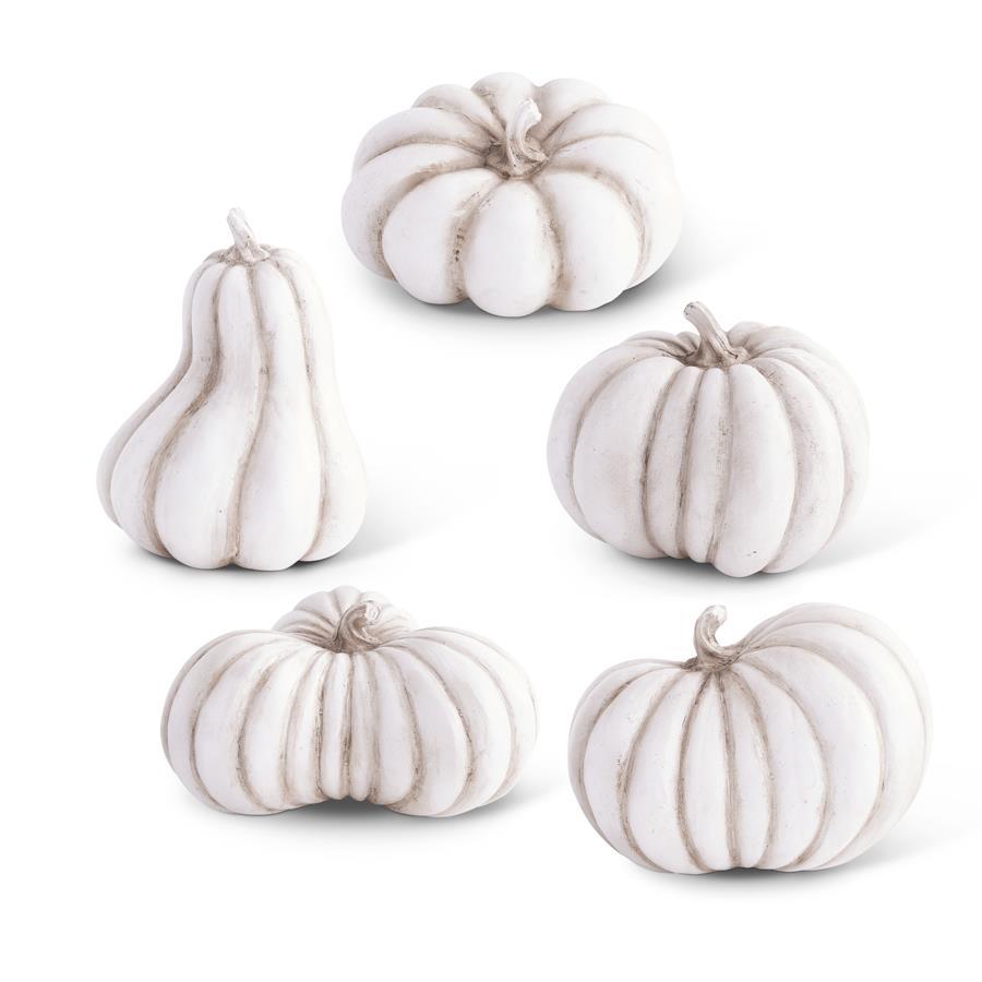 WHITE RESIN PUMPKIN