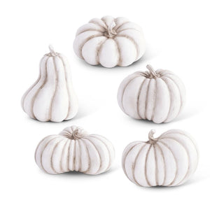 WHITE RESIN PUMPKIN