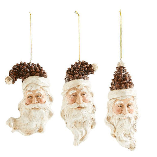 PINECONE SANTA HEAD ORNAMENT