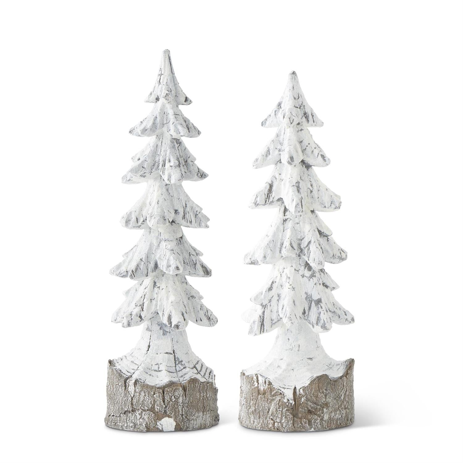Resin Antique Silver and White Tree