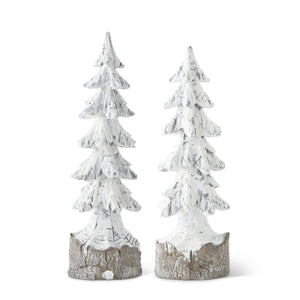 Resin Antique Silver and White Tree