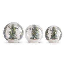 PINE TREE LED GOLD MERCURY GLASS TABLETOP GLOBES W/TIMERS