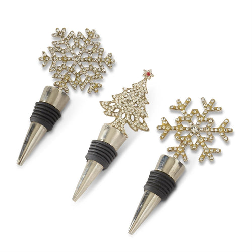 ASSORTED JEWEL BEADED HOLIDAY BOTTLE STOPPERS