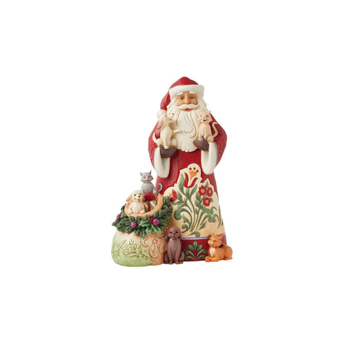 Santa with Pets Figurine