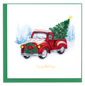 Quilled Christmas Truck Greeting Card