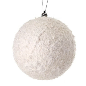 5" FROSTED TEXTURE SNOWBALL ORNAMENT