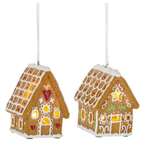 LED Light Up Gingerbread House Ornament