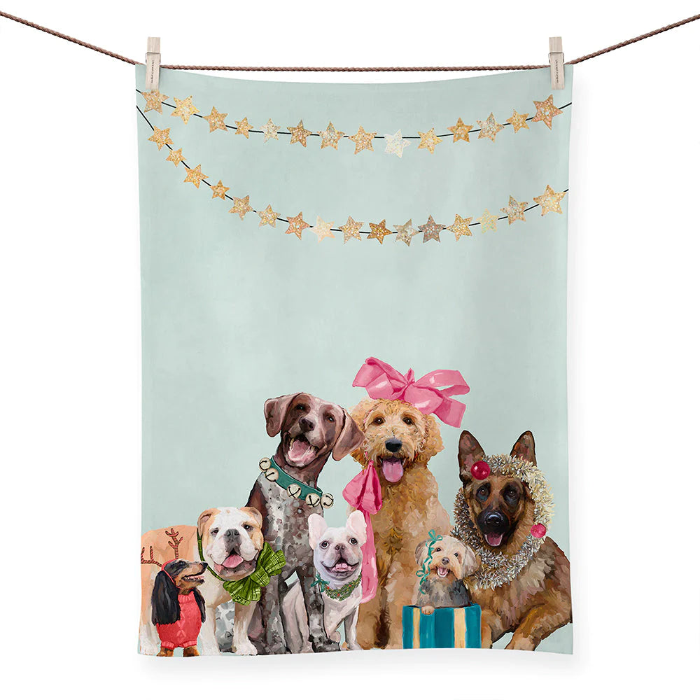 Holiday - Festive Puppy Pack Bright Tea Towel