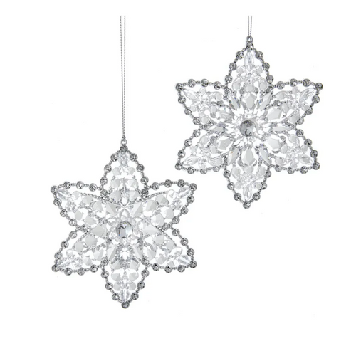 White and Clear Snowflake Ornament