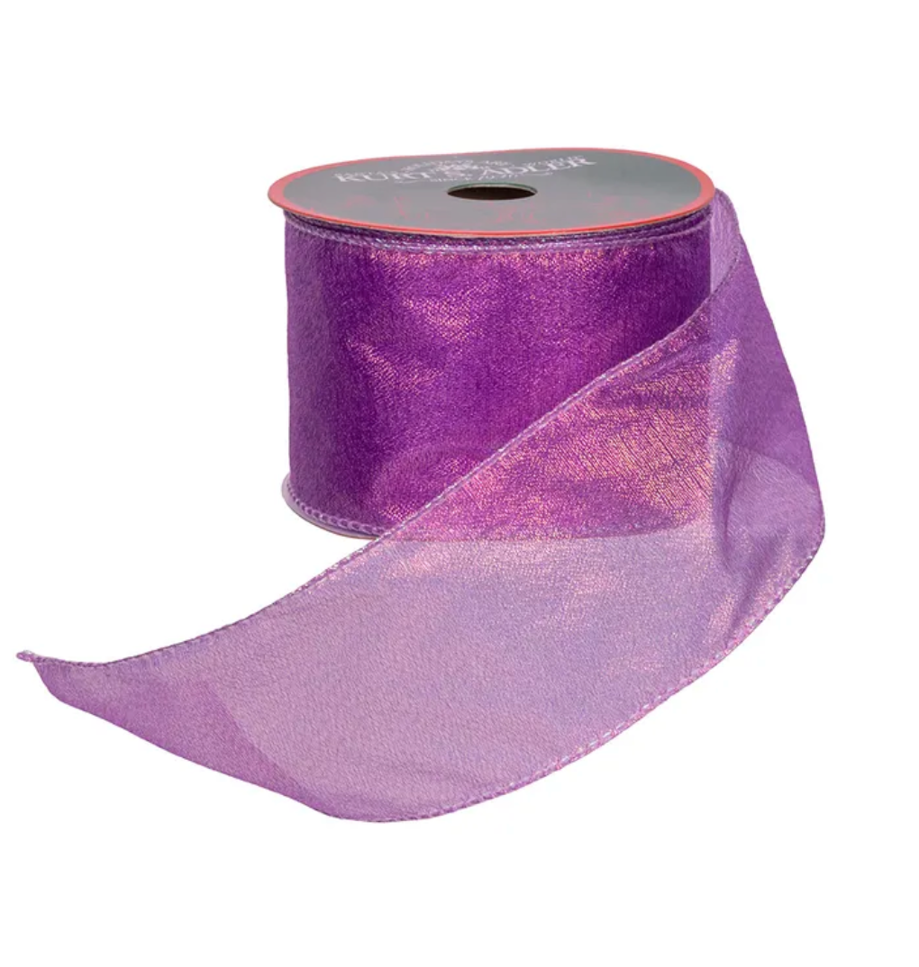 Purple Iridescent Sheer Double Wire Ribbon