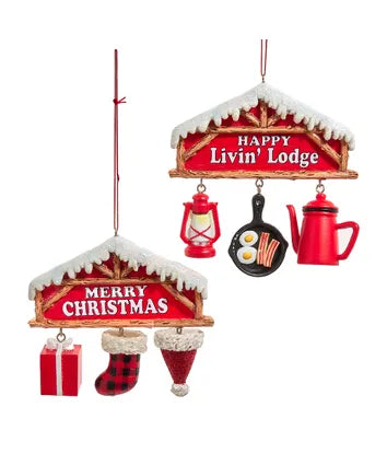 Lodge Sign With Dangle Ornament