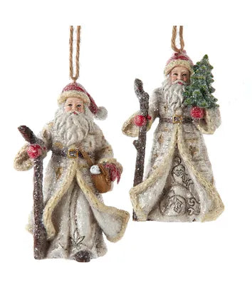 Birch Berries Santa Ornament