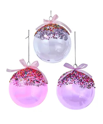 Glass Bubblegum Ball Ornament