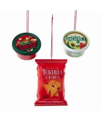 Tortilla Chips, Salsa & Guacamole Dipping Sauce Ornament