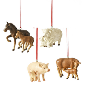 Farm Animal w/Baby Ornaments