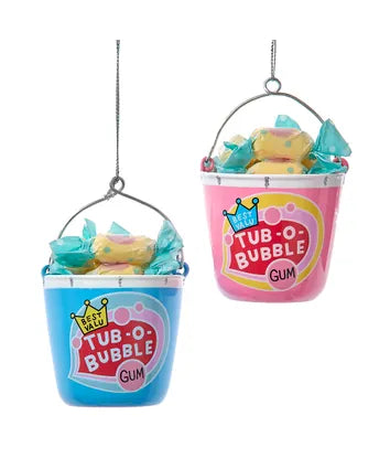 Glass Bubblegum Bucket Ornament