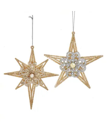 Platinum Star With Flower Ornament