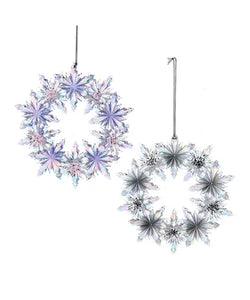 Lavender & Clear Iridescent Wreath Ornament