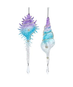 Blue & Purple Shell With Dangle Ornament