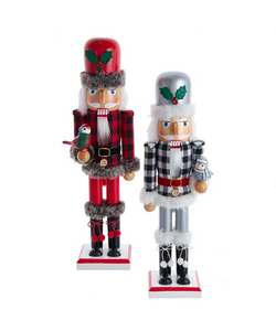 Wooden Gingham Nutcracker 15”