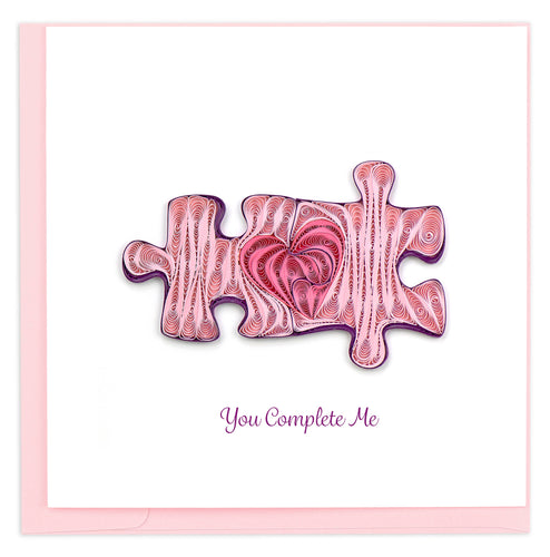 NIQUEA.D Quilled Puzzle Pieces Valentine's Day Card